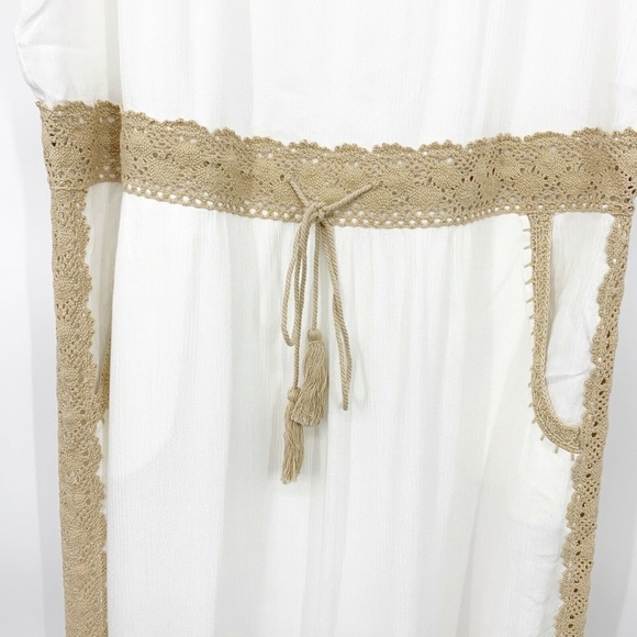 Chico's White Crochet Trim Sleeveless Maxi Dress - Picture 5 of 10